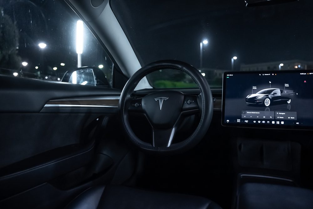 Tesla Model 3 cockpit and touchscreen